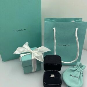 Tiffany & Co. Soleste 1.06 Ct Cushion Diamond Platinum Engagement Ring $15000